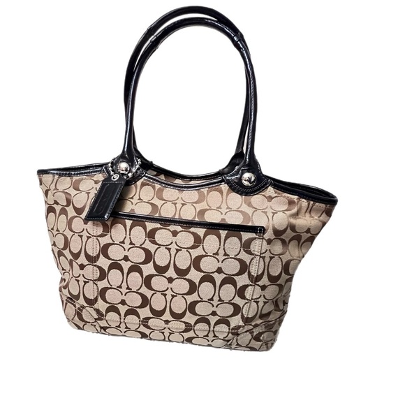 COACH Signature Bleecker Khaki Brown Handbag F14385 - Picture 3 of 12